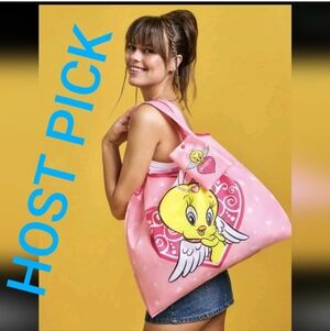 Tweety Bird Tote Bag Pink Large